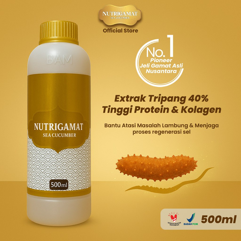 Nutrigamat Jelly Gamat Bantu Percepat Regenerasi sel Tubuh 500ml | Teripang Emas 40% | Suplemen Gama