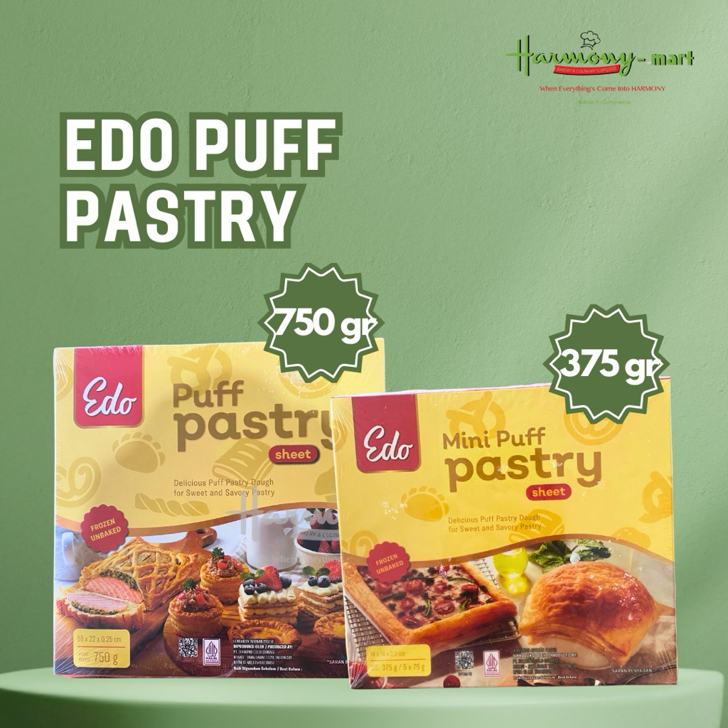 READY EDO Puff Pastry Sheet - 375gr / 750gr (Hanya Pengiriman Instan/Sameday)