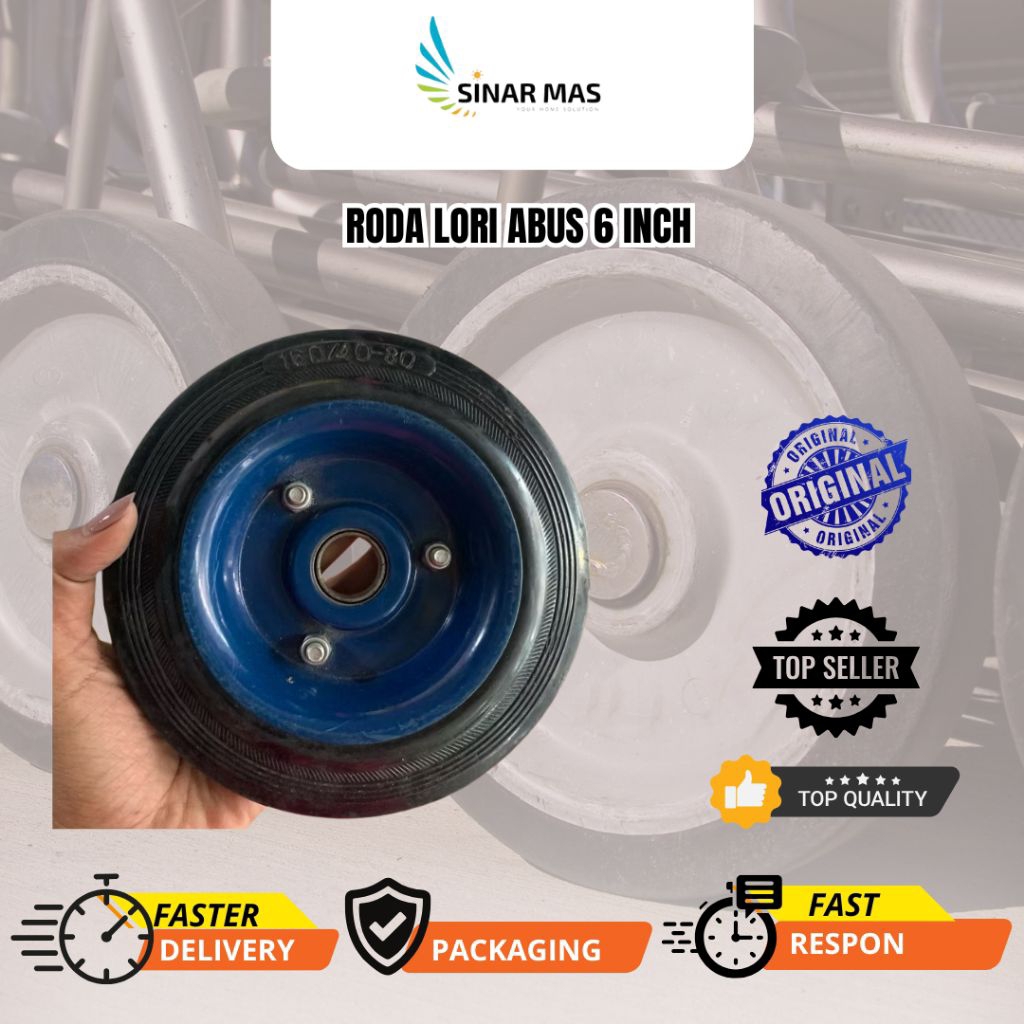 Roda Lori ABUS 6 Inch (Double Bearing) – Roda Mesin Heavy Duty, Tahan Beban Berat / Roda 6" ABUS Kua