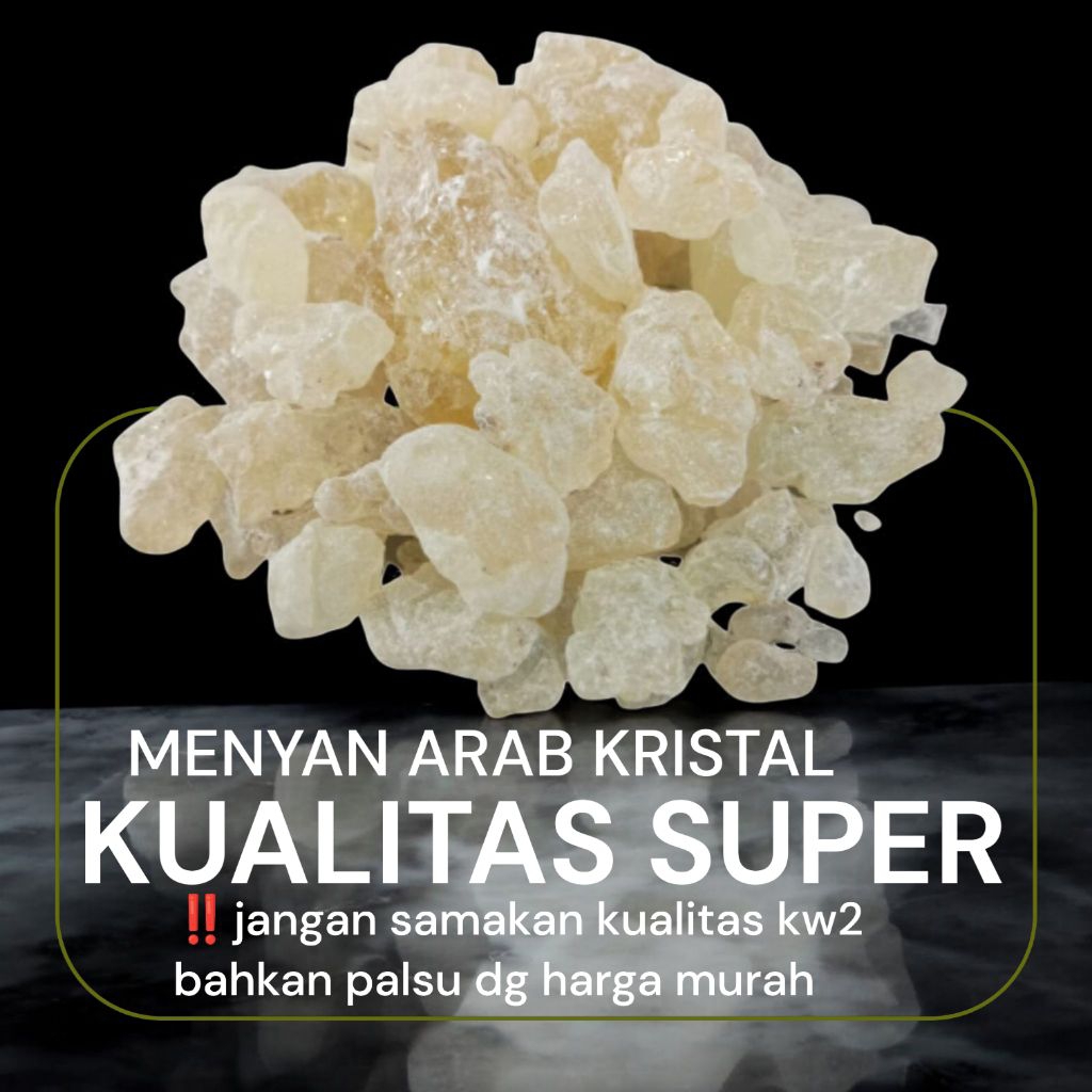 (KUALITAS SUPER) MENYAN ARAB PUTIH KRISTAL Bakaran Dupa Batu kemenyan Luban Getah Damar Bakar Oud Ga