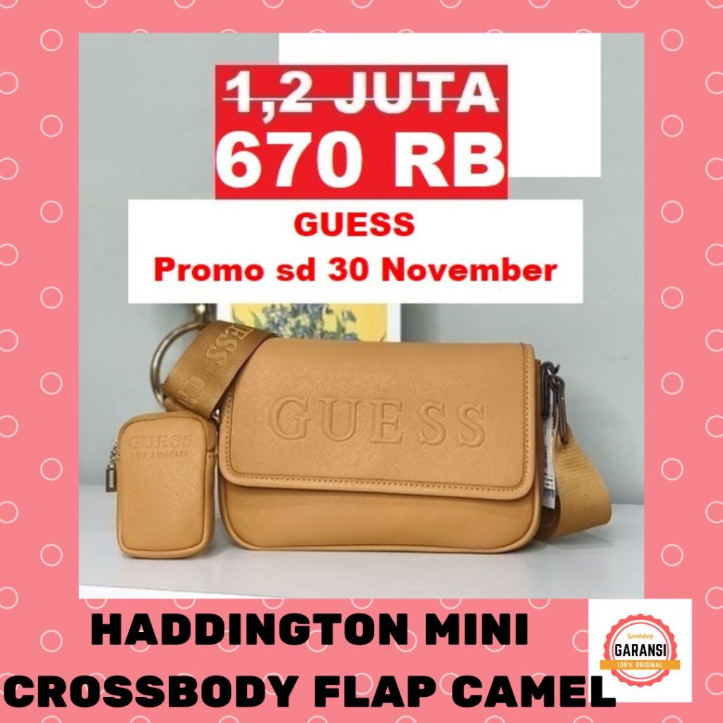 Tas selempang bahu Guess wanita sale sling bag seri HADDINGTON MINI 100% ORI