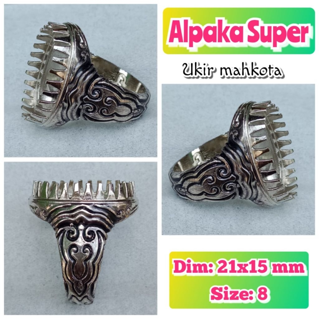 cincin emban batu akik batu permata alpaka super ukir Bali.59