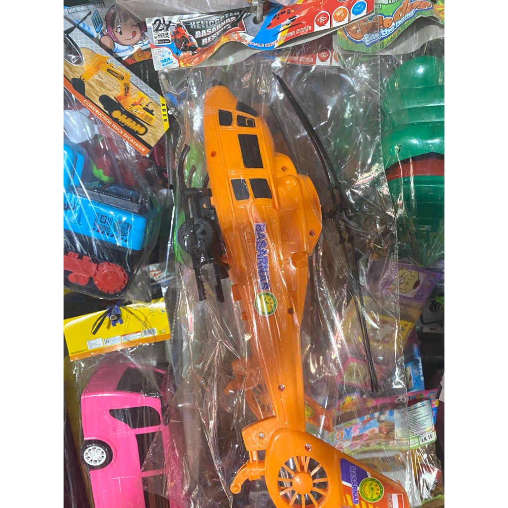 Mainan Anak Helicopter Tarik Basarnas Orange