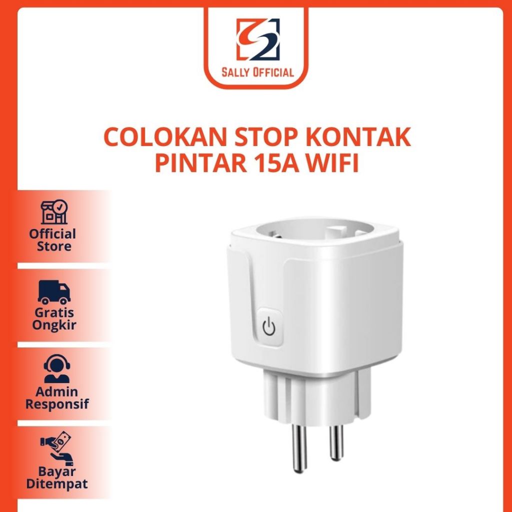 Colokan Stop Kontak Pintar 15A WiFi Smart Plug Home Power Bluetooth