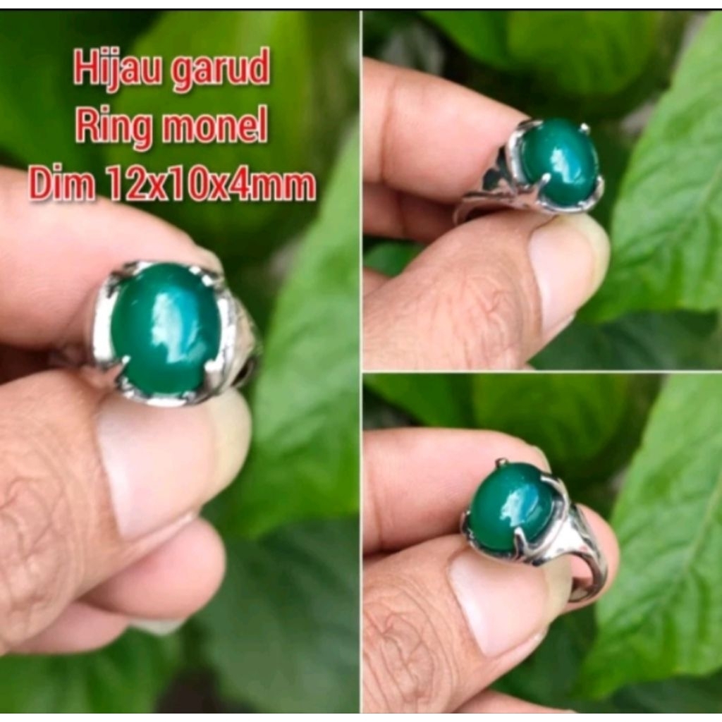 CINCIN WANITA BATU HIJAU GARUT KECIL RING MONEL CEWEK