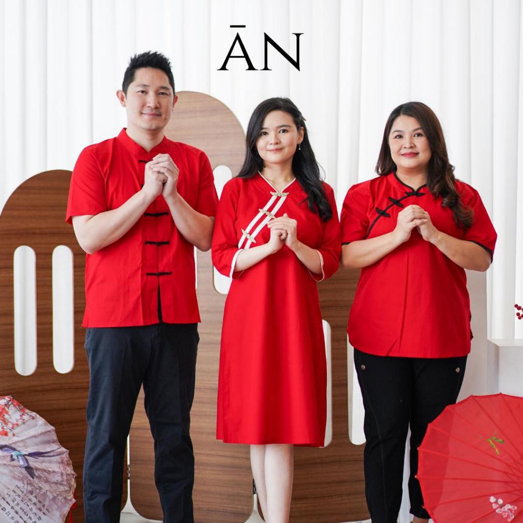 [ Ān ] Baju Imlek 2026 An Katun Poplin Premium Jumbo Bigsize Couple Dress Kemeja