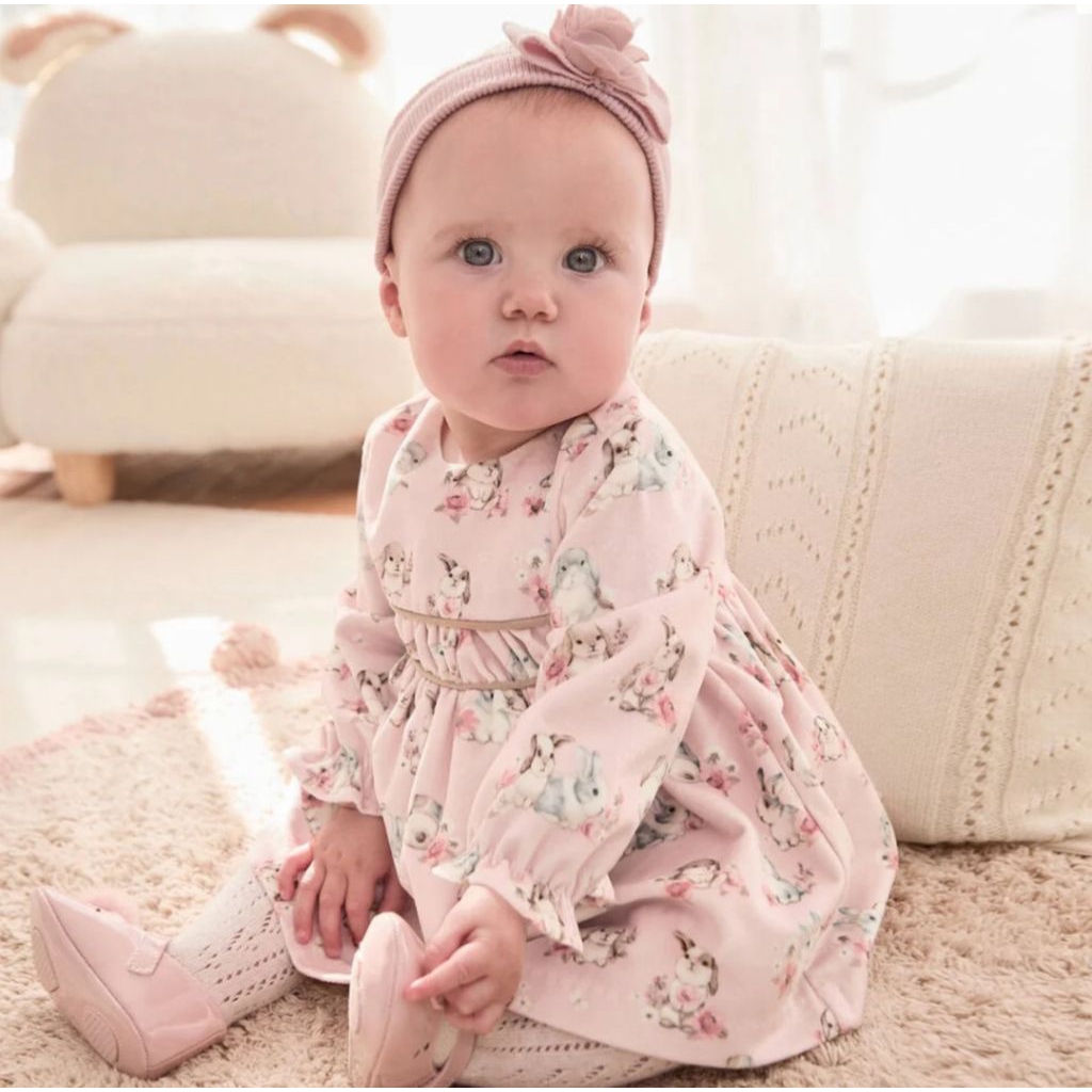 Mayoral Dress Baby Girl Pink Bunny