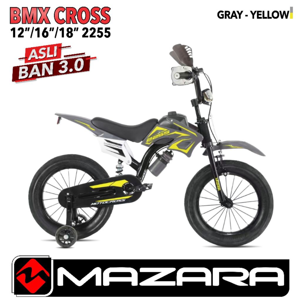 Sepeda BMX 16 inc Mazara 2255 (Pakai Shock) Ban Jumbo 3.0