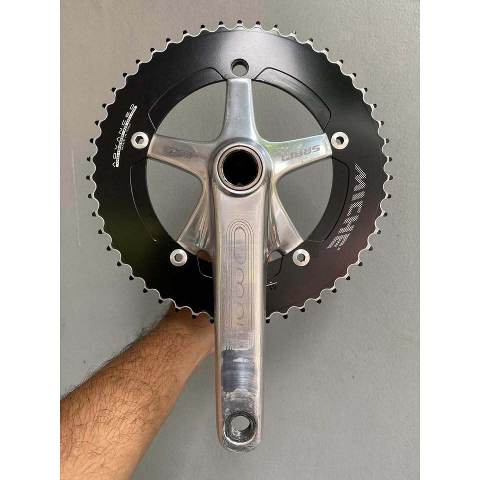 Crankset Sram Omnium 165 mm bcd 144, chainring Miche 51t include bottom bracket