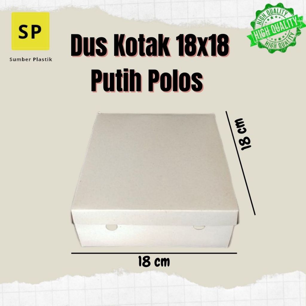 Dus Kotak Makan Uk 18x18 Putih Polos