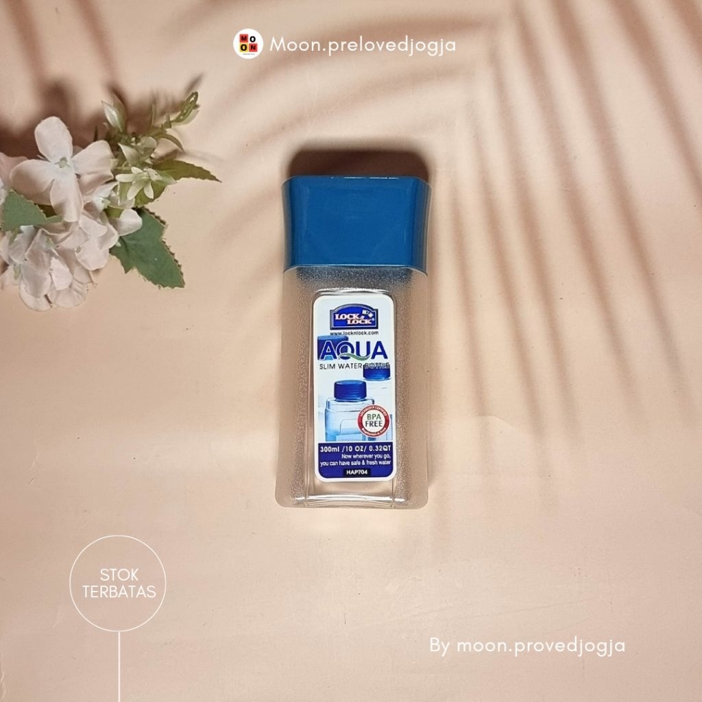 Preloved Botol Minum Aqua Slim 300 ml Hijau Toska - LocknLock