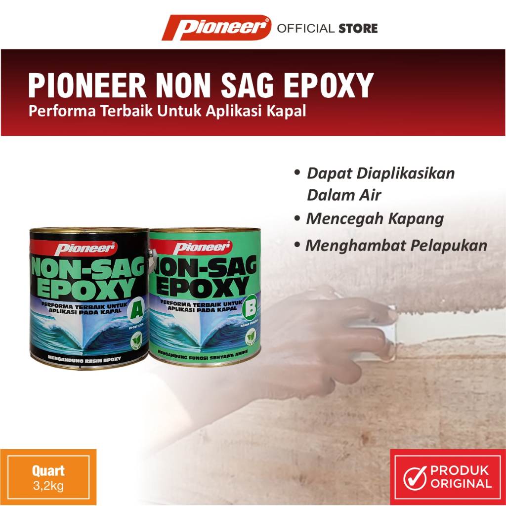 PIONEER - Non Sag Epoxy Quart  Lem Epoxy 2 Komponen Pasta - Lem Kapal Filipin