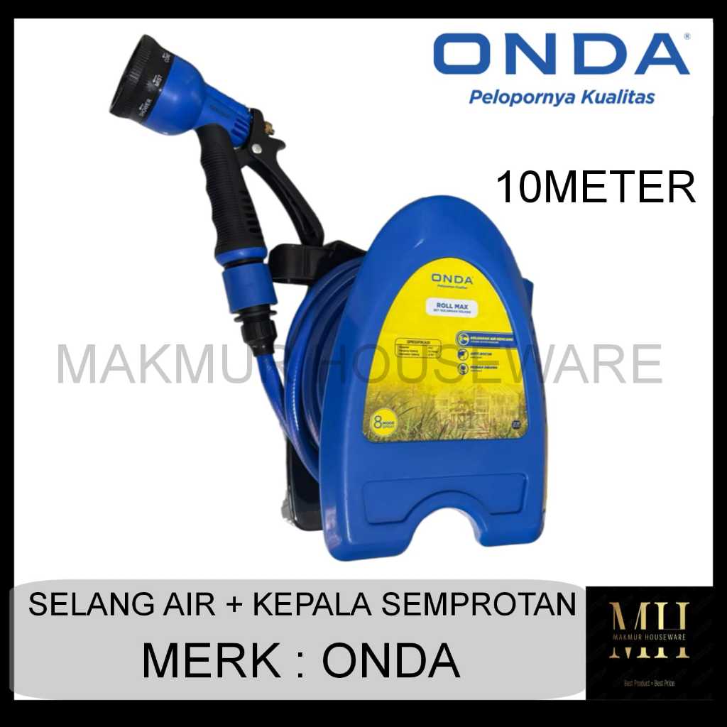 ONDA SET SELANG AIR + KEPALA SEMPROTAN AIR 10METER / SELANG AIR 10METER DENGAN KEPALA JET