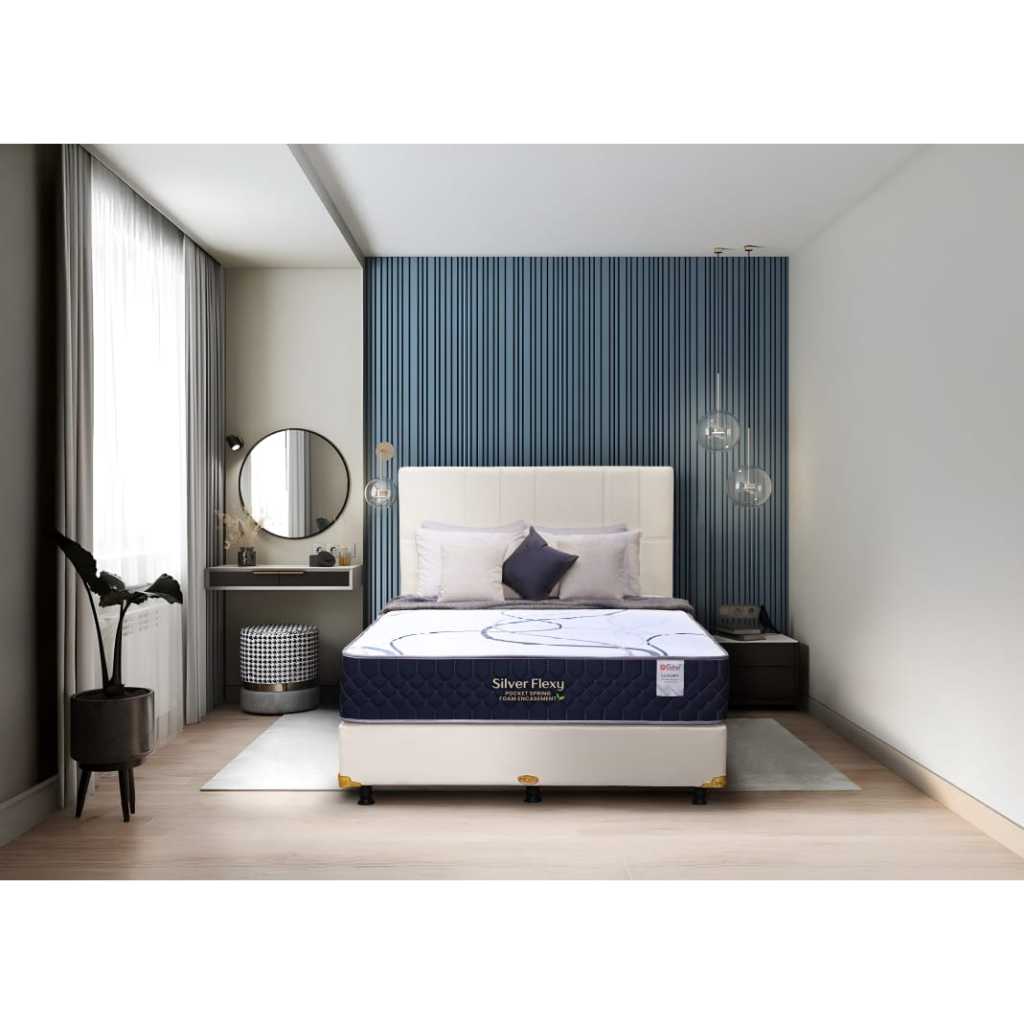 kasur springbed central deluxe pocket Silver Flexy spring(matras ONLY) READY MAKASSAR PROMO MURAH