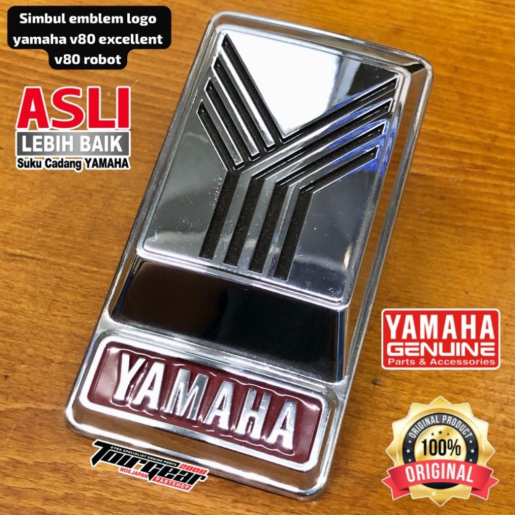 SIMBUL EMBLEM LOGO YAMAHA V80 EXCELLENT V80 ROBOT ORIGINAL NOS 56L-23395-00