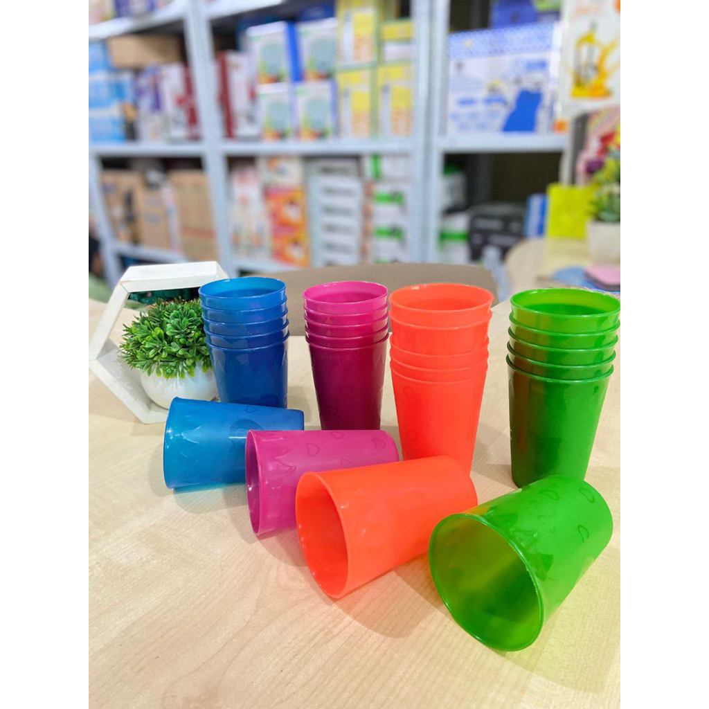 Gelas agogo GM/ Cangkir plastik GM/ Gelas agogo polos 1 Lusin