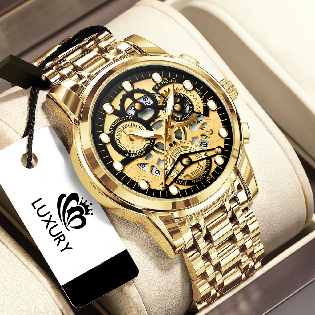 SALE Jam Tangan Pria Casual Original BINBOND New 2025 Stainless Steel C-10 Quartz Movement - Waterra