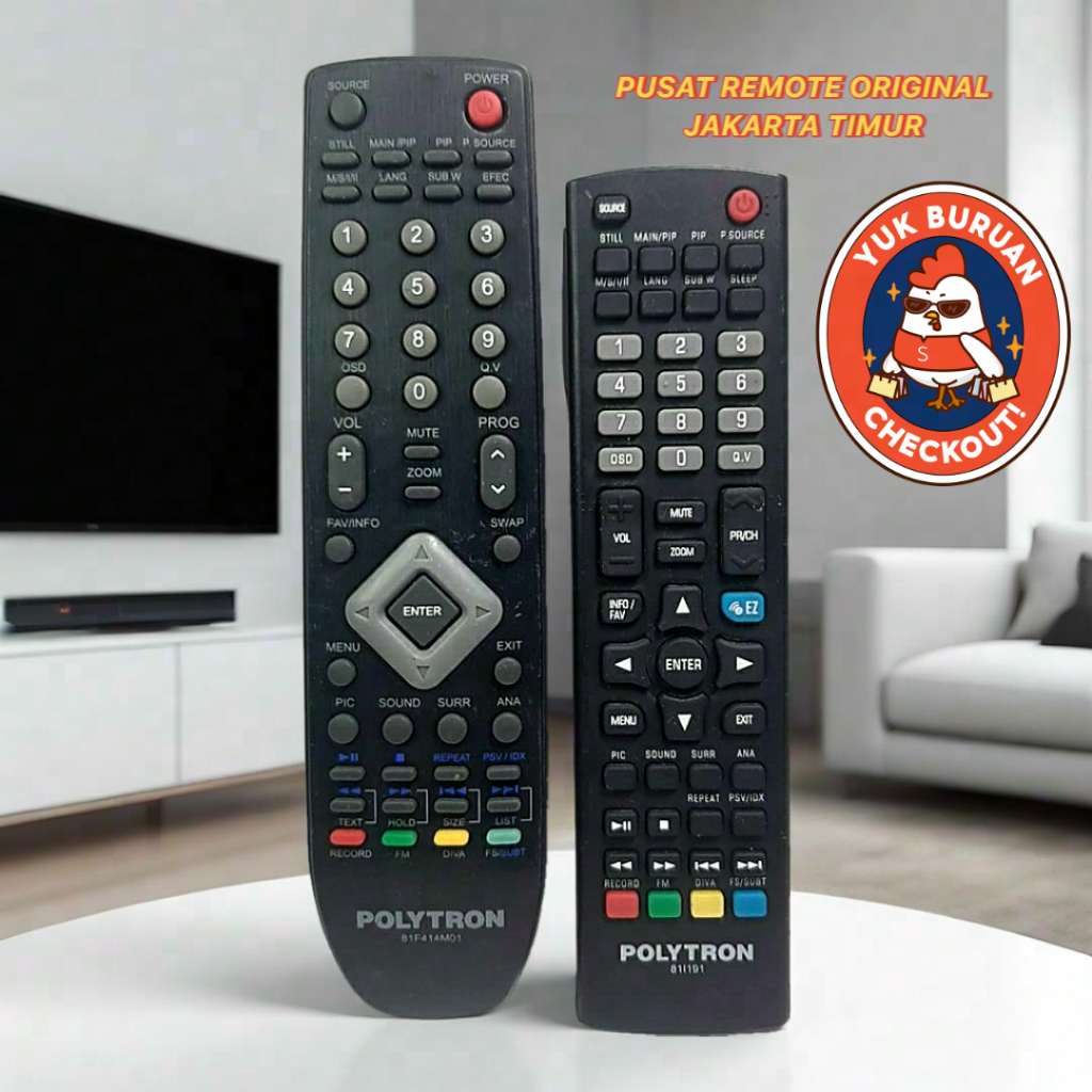 REMOTE REMOT TV LED POLYTRON 81F414M01 81I191 ORIGINAL ASLI