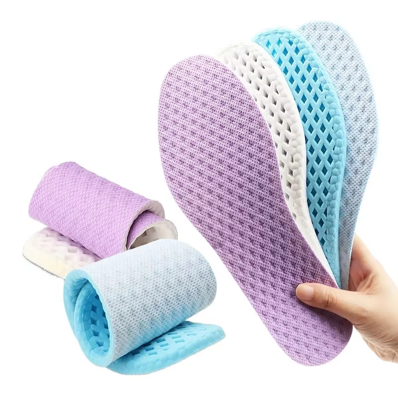 Insole Sepatu Memory Foam untuk Olahraga Lari, Penyerap Getaran, Bernapas, Anti-Slip, Bantalan Sol L