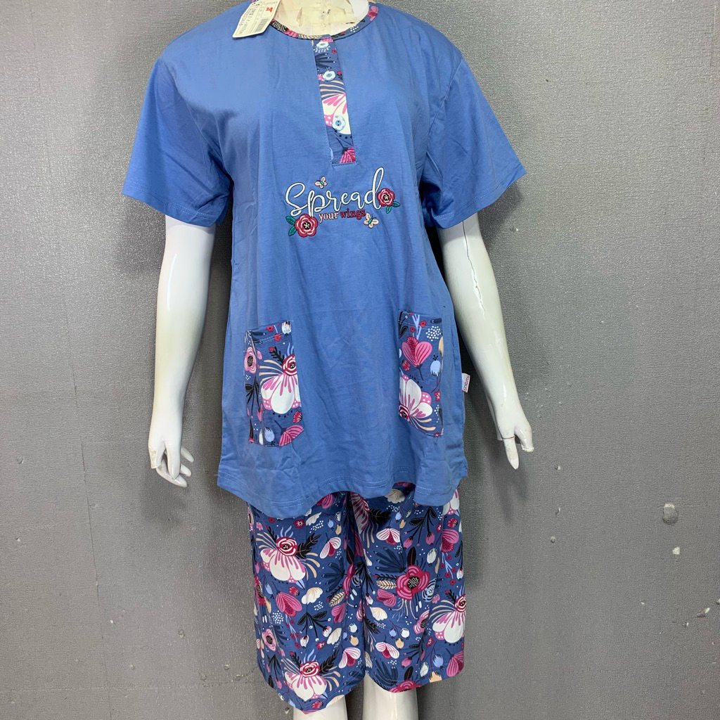 BunnyNightie - Lorita 3/4 Jumbo Baju Tidur | Baju Tidur Lorita