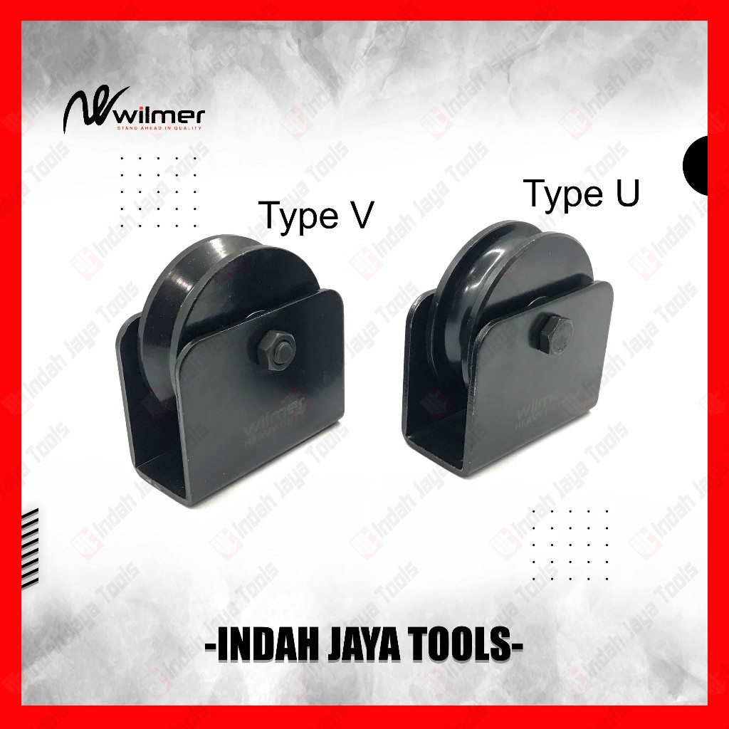 WILMER Roda Pagar 4 Inch Gerbang Besi Model U & V 100 mm - Pintu Pager Kastor Troli Double Bearing C