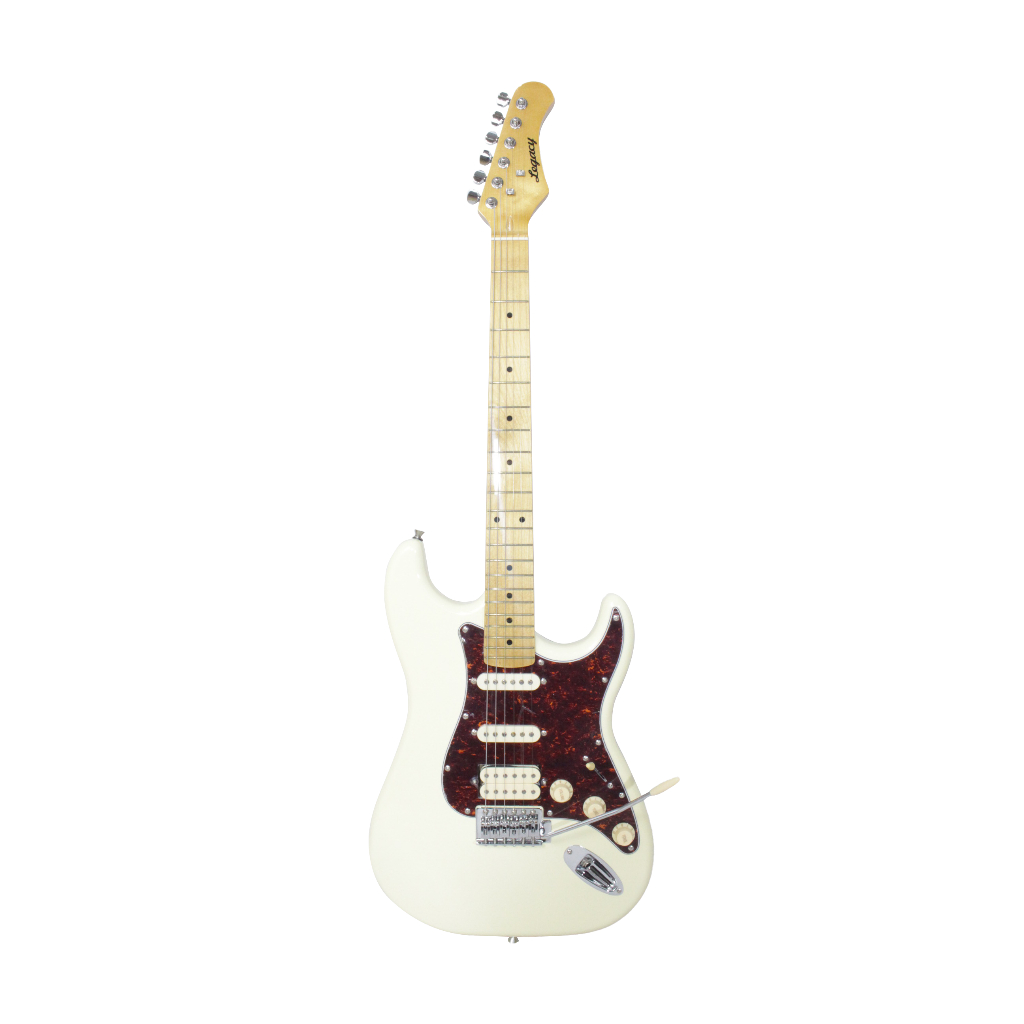 Gitar Elektrik Merk Legacy Original EG-102 OW HSS Warna Olympic White Bonus Tas dan Kabel Jack Listr