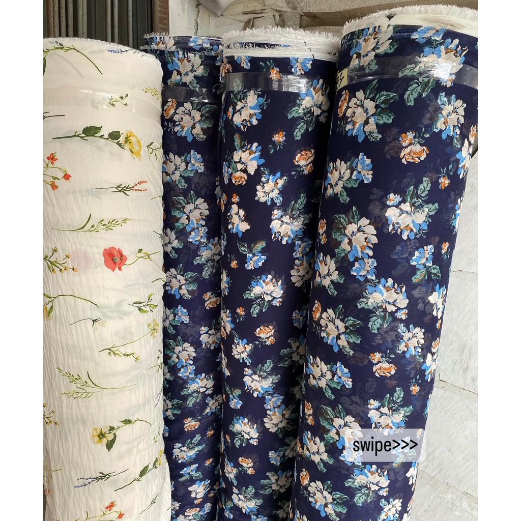 Kain Sifon Yoryu - Kain Sifon Motif - Sifon Kembang | Harga Per Setengah meter