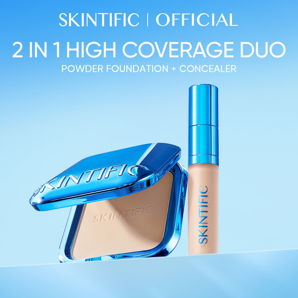 SKINTIFIC - 2pcs Paket-Beauty Makeup Set | Two Way Cake Ultral Powder 9g + Conceaer
