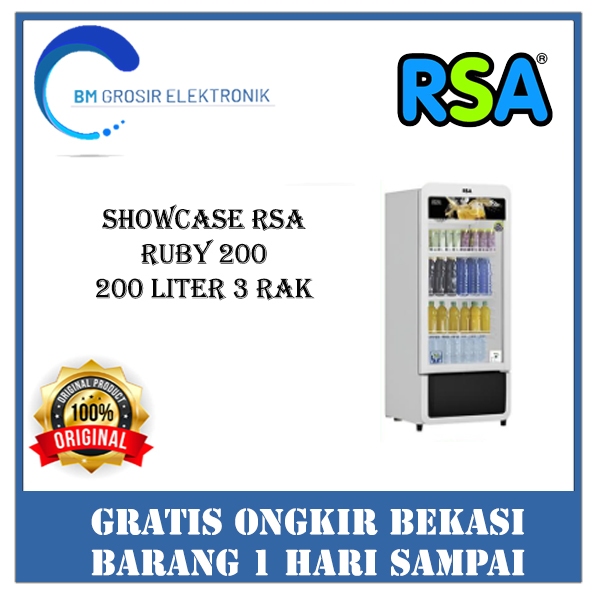 RSA SHOWCASE RUBY 200 SHOWCASE 3 RAK 200 LITER RAK PENDINGIN MINUMAN