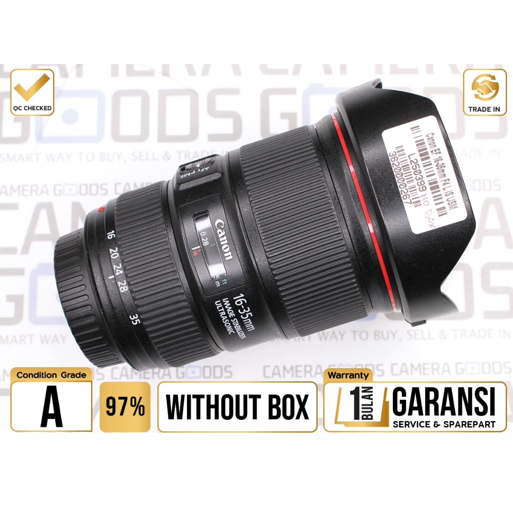 Lensa Canon EF 16-35mm F4 L IS USM Lens Bekas Second Grade A - L250399