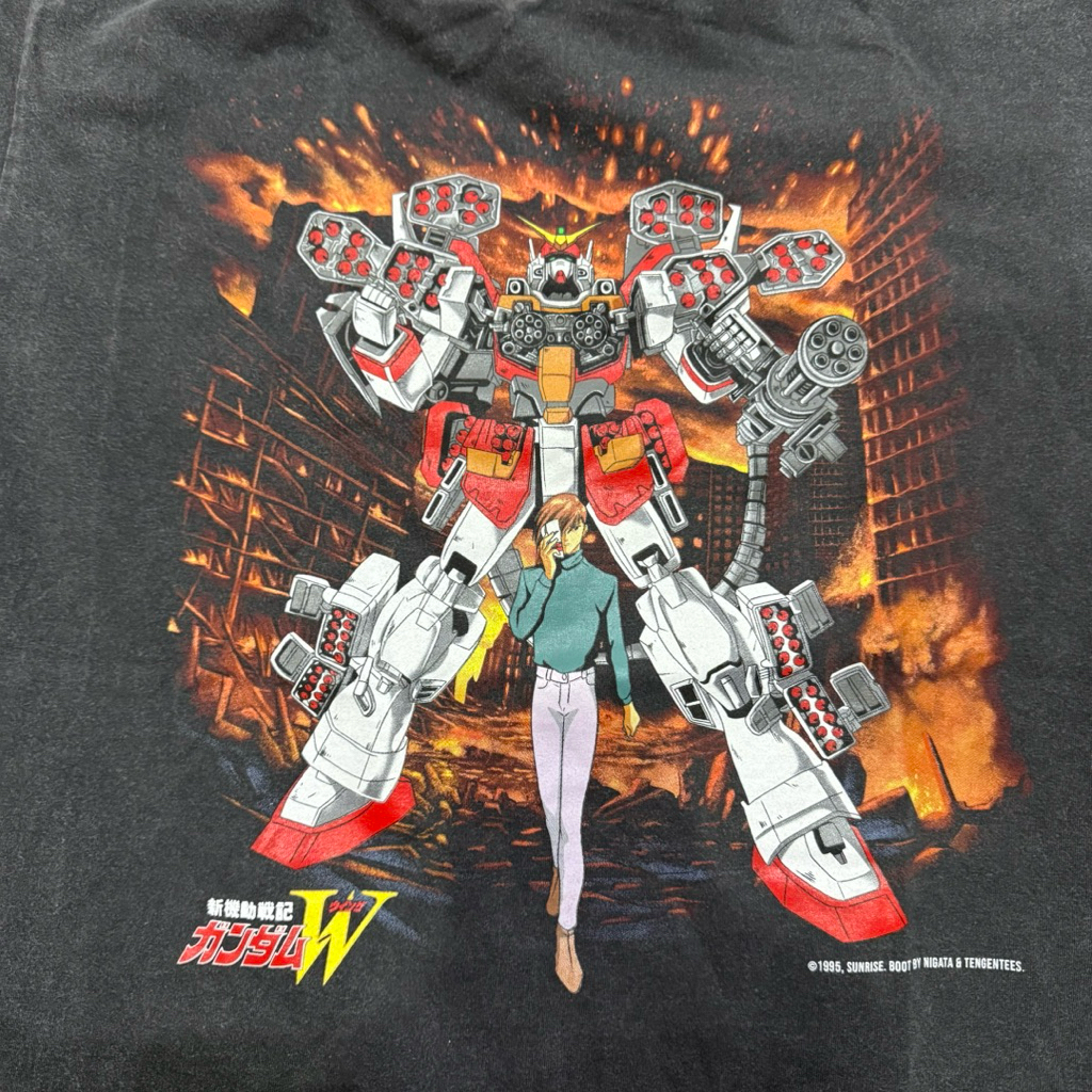 Gundam Heavyarms T-shirt Kaos Nigata Club Limited Gundam Wing Edition Faded Black Size L