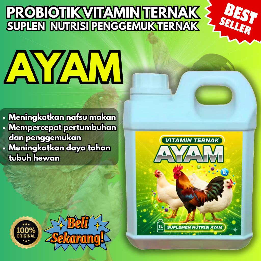 Suplemen Vitamin Ayam Serbaguna | Cocok untuk Ayam Pedaging, Petelur, dan Kampung | Meningkatkan Naf