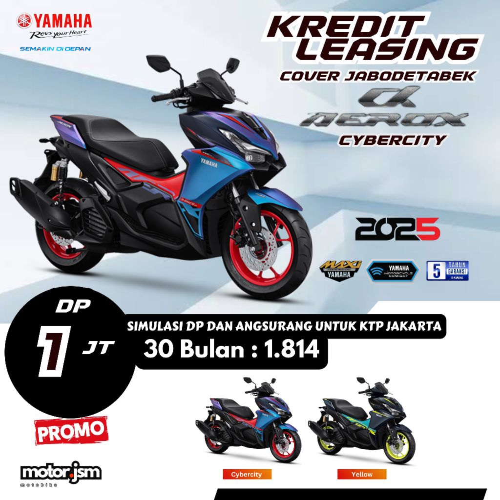 Dp Motor Yamaha Aerox Alpha Cybercity Kredit Leasing Jakarta Depok Bekasi Tangerang