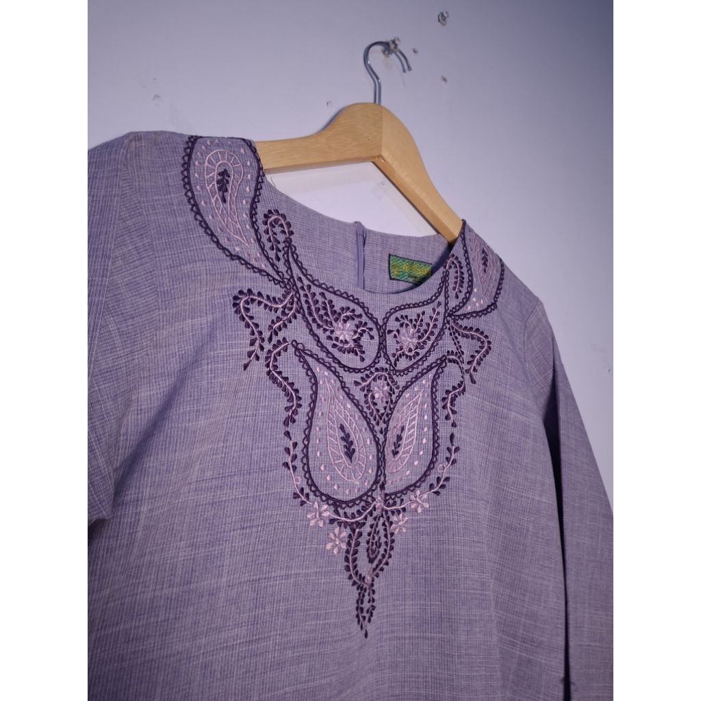 preloved Story Atasan tunik wanita bahan Katun madinah tebel bordiran