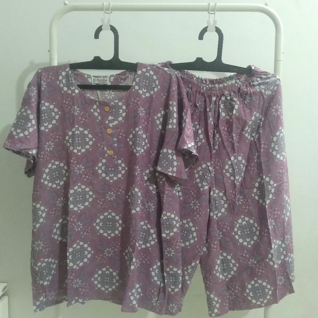 Piyama Baju Tidur Setelan Daster Atas Bawah Batik Danar Hadi Lengan Pendek