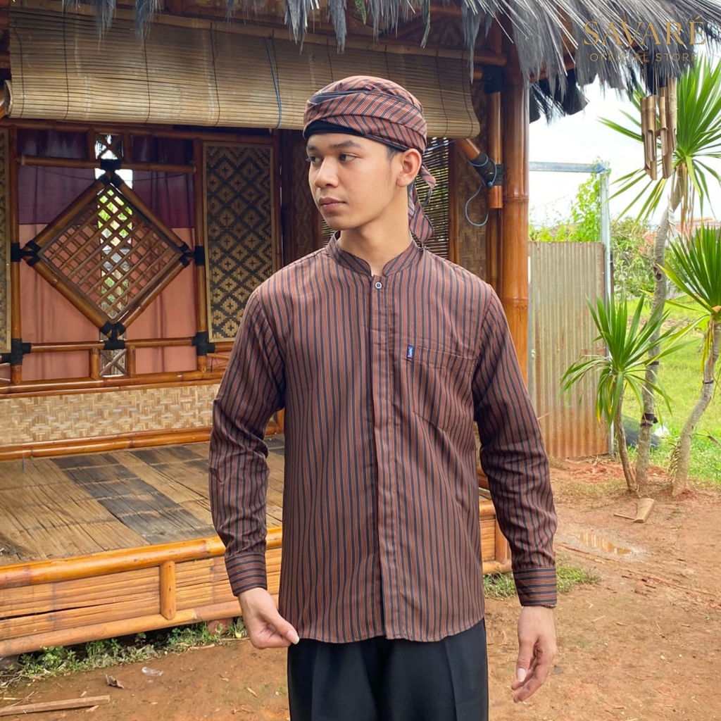 Kemeja Lurik Pria Lengan Panjang Premium | Surjan Tradisional Jawa