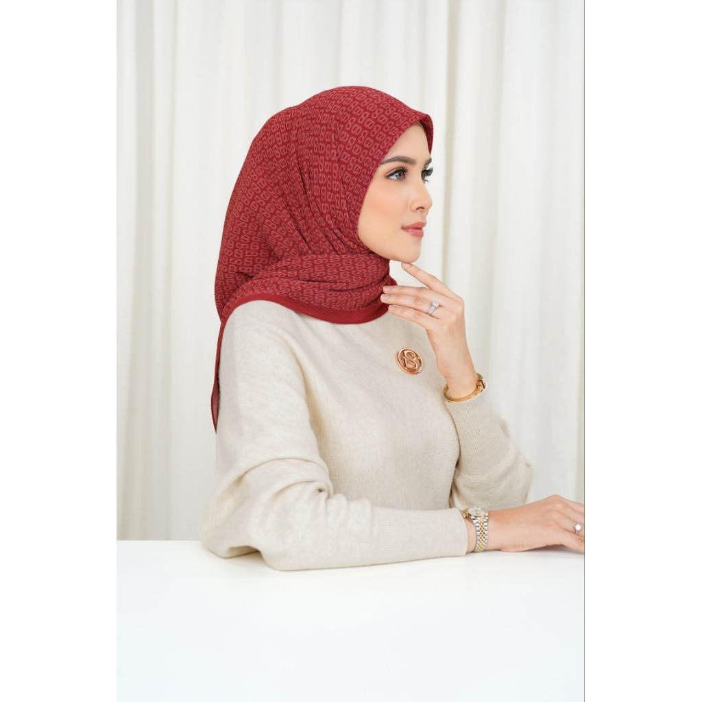Jilbab Buttonscarves Tapis Pleated Square