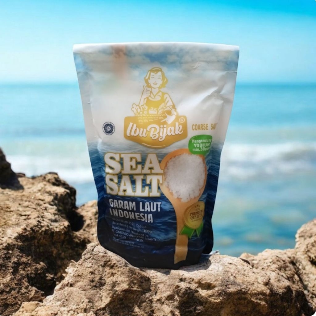Garam beryodium Sea Salt Kasar Coarse Salt 300gr Pouch