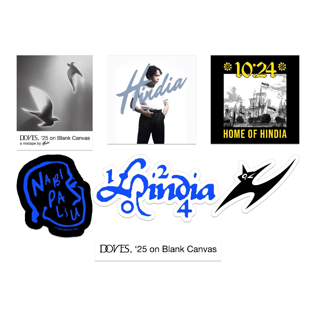 Hindia - Sticker Pack Vol 3 | Stiker Band | Sticker Vinyl | Stiker Helm | Stiker Tumbler | Stiker Hi