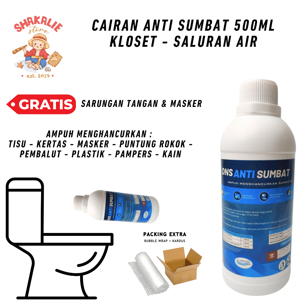 Cairan Anti Sumbat Kloset Wc Saluran Pipa Air Menghancurkan Sumbatan 500ml