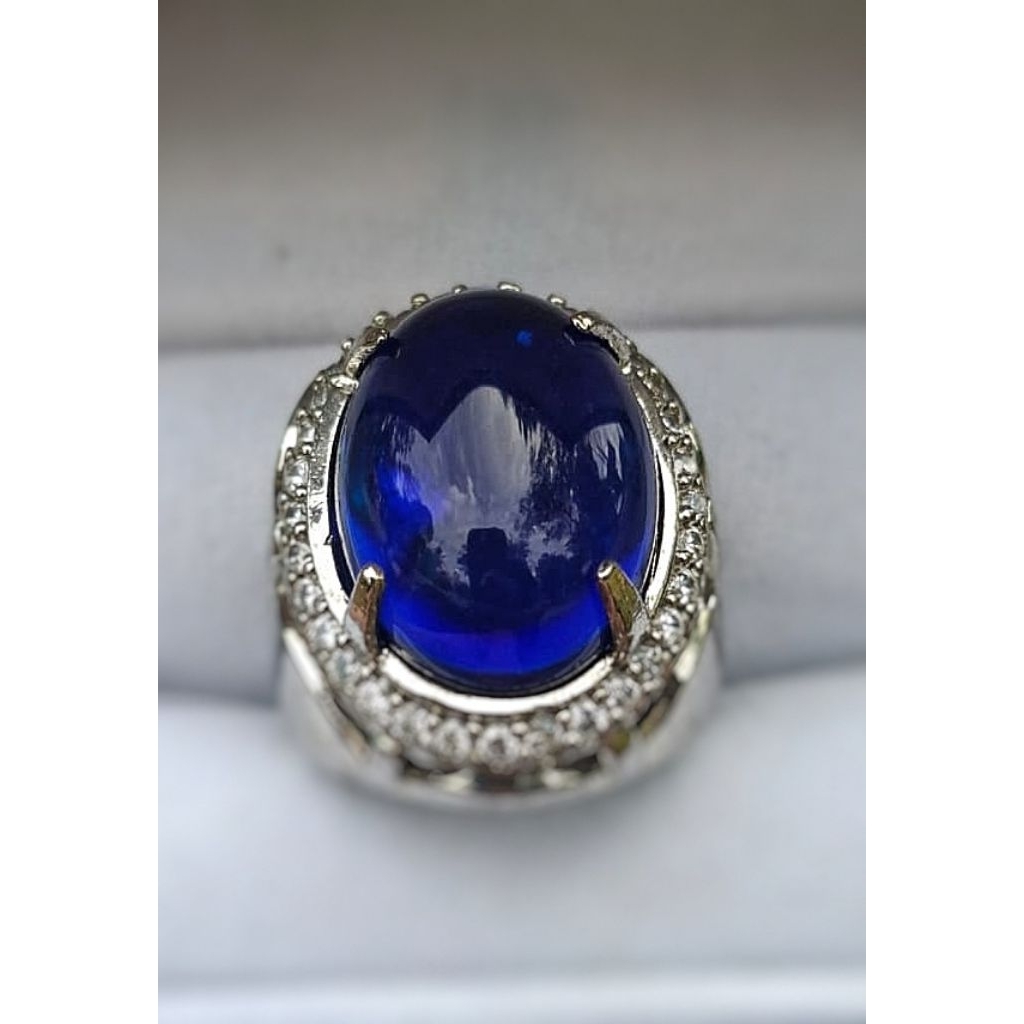 Cincin Batu King Sapphire Oval Medium Jumbo