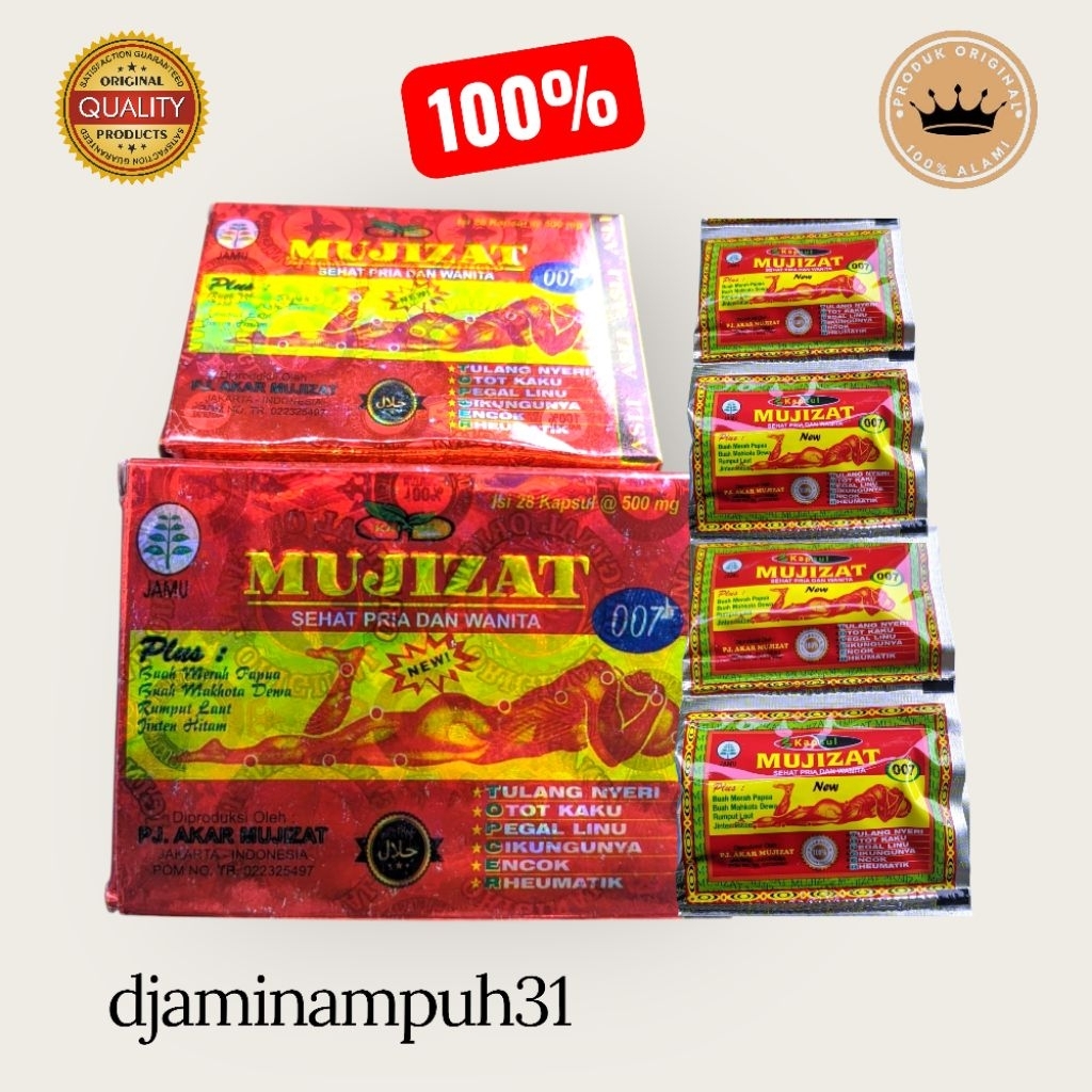 Mujizat Kapsul herbal asam urat ISI 14 KEPING