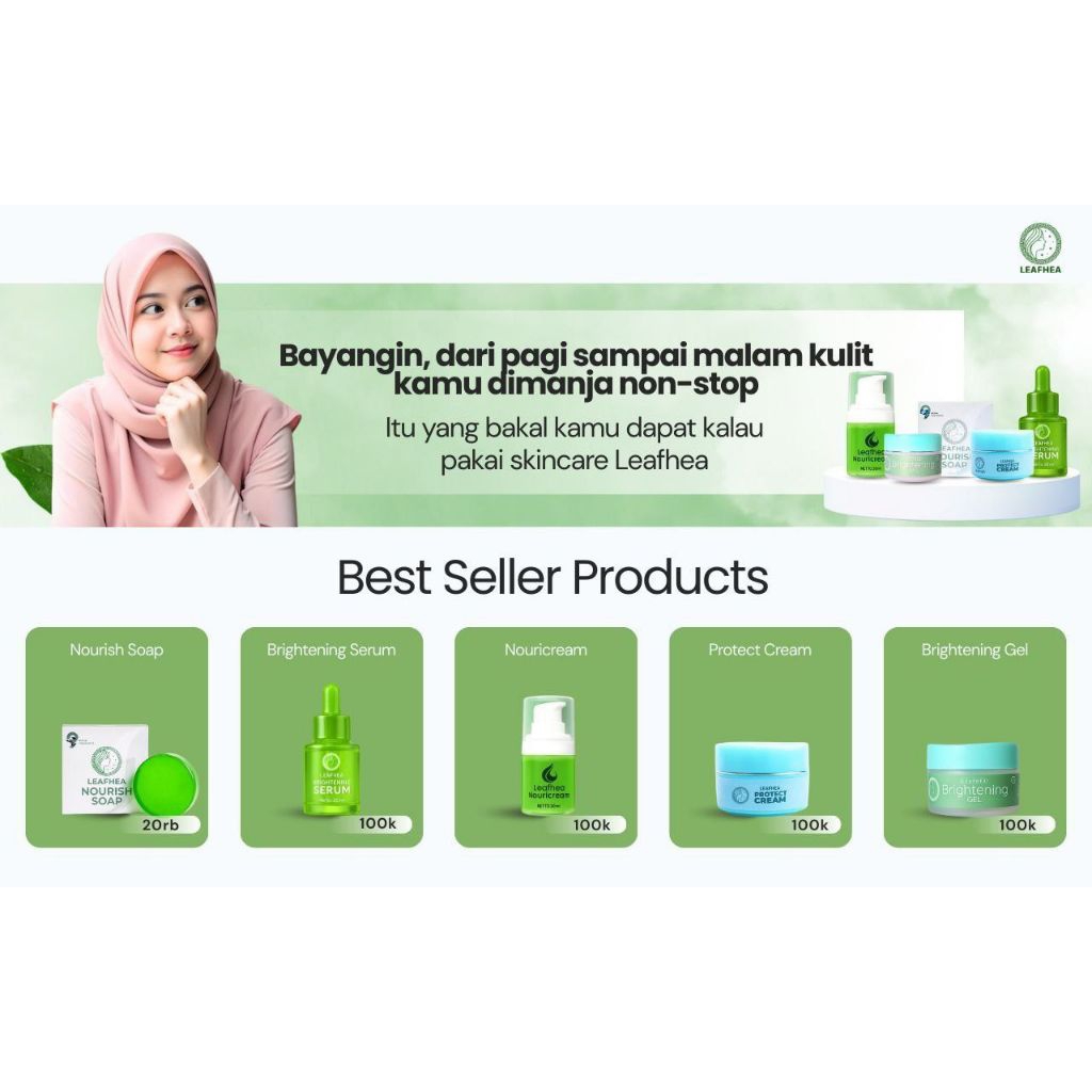 Serum, Cream Leafhea Skincare dan Paket Lengkap Series