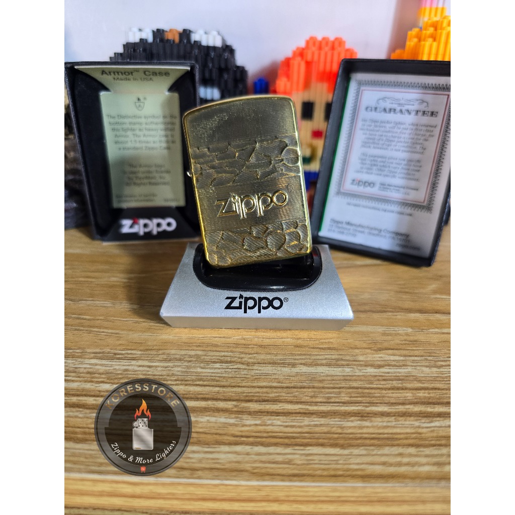 ZIPPO GOLD EDITION LOGO LIMITED EDITION ORIGINAL "Armour Case"