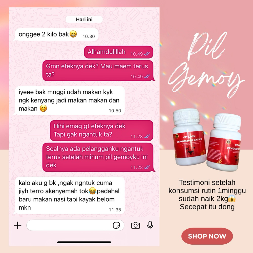 VITAMIN GEMOY Vitamin penggemuk badan ampuh menggemukkan