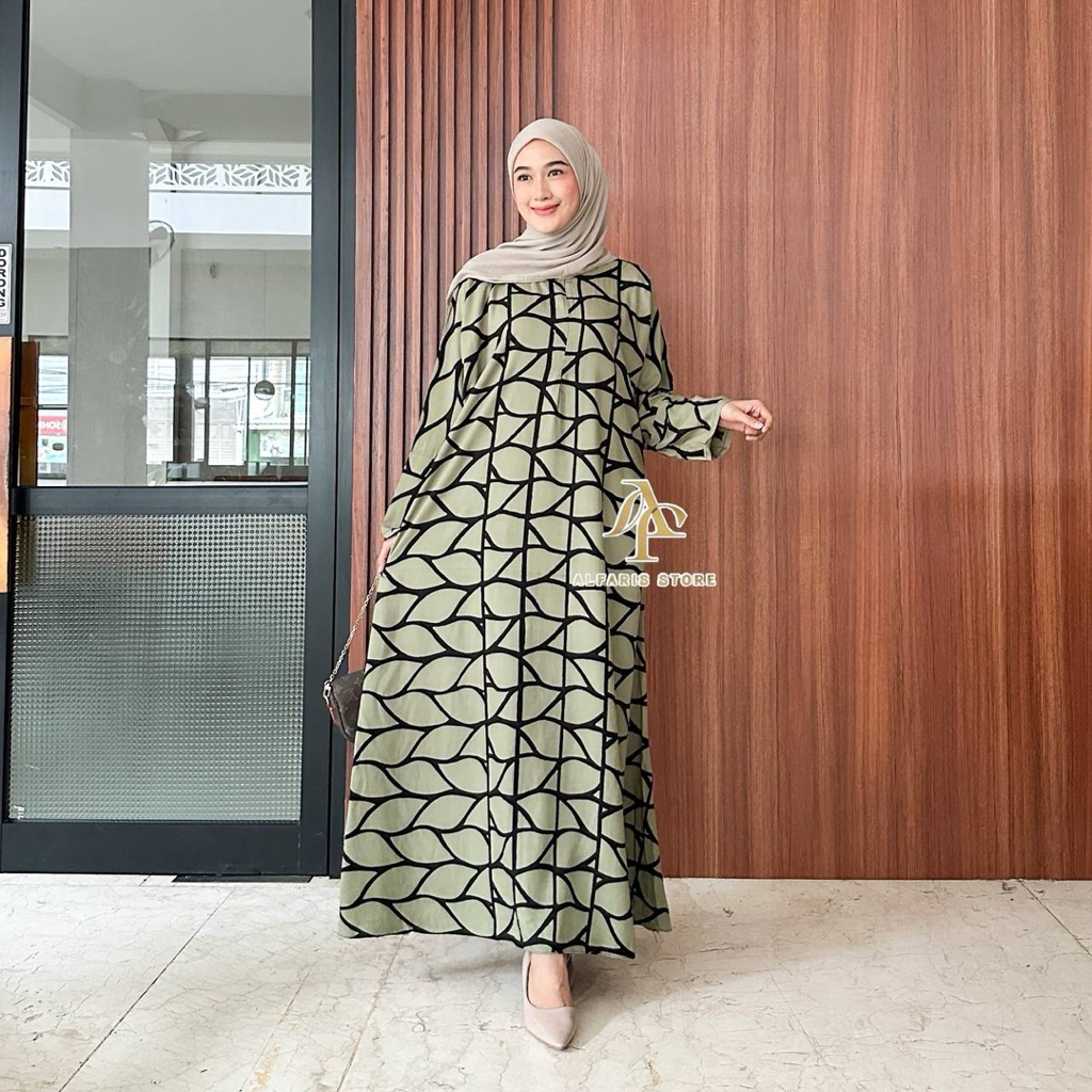 Gamis Abaya Motif Salsa Rayon Tebal Jumbo Ld 140 Cm