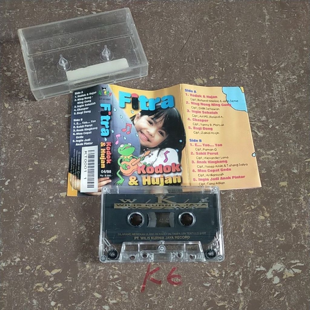 kaset tape pita lagu anak Fitra - kodok dan hujan