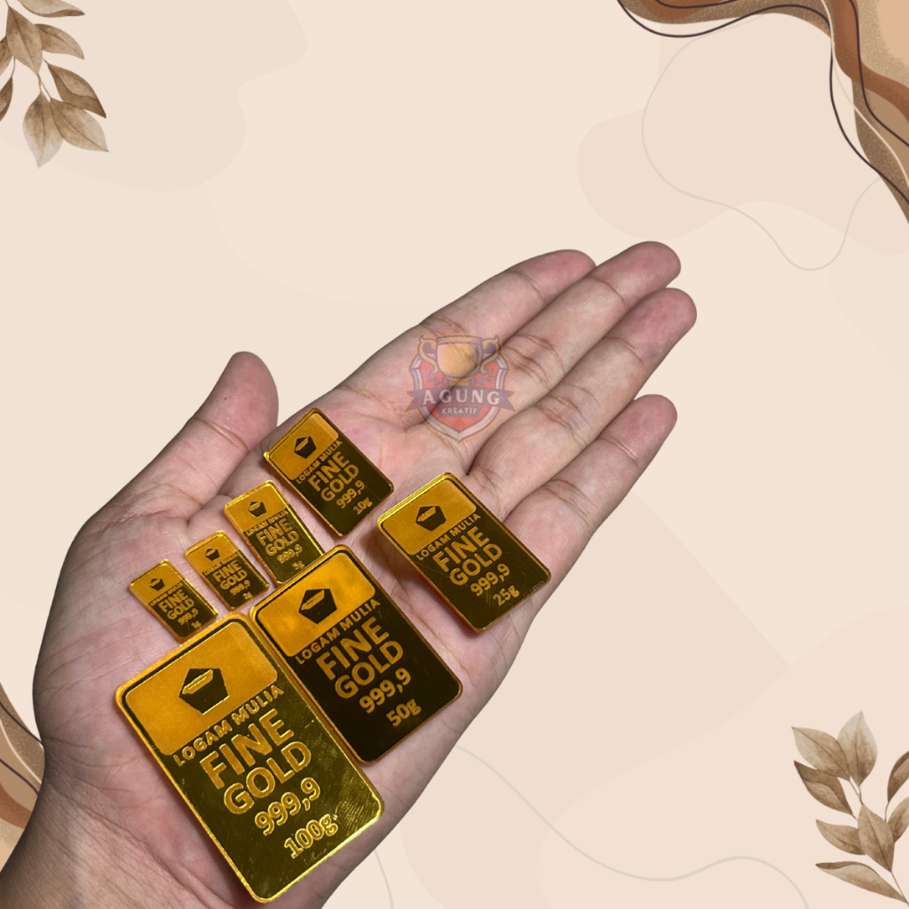 1/0,5 gram Replika/DUMMY Logam Mulia Akrilik Gold - Emas (isi 3pcs)