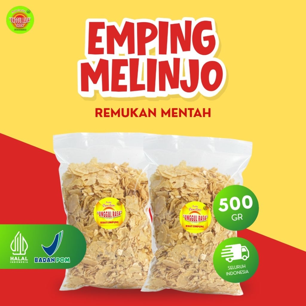 Emping melinjo remukan mentah kualitas super 500 gr