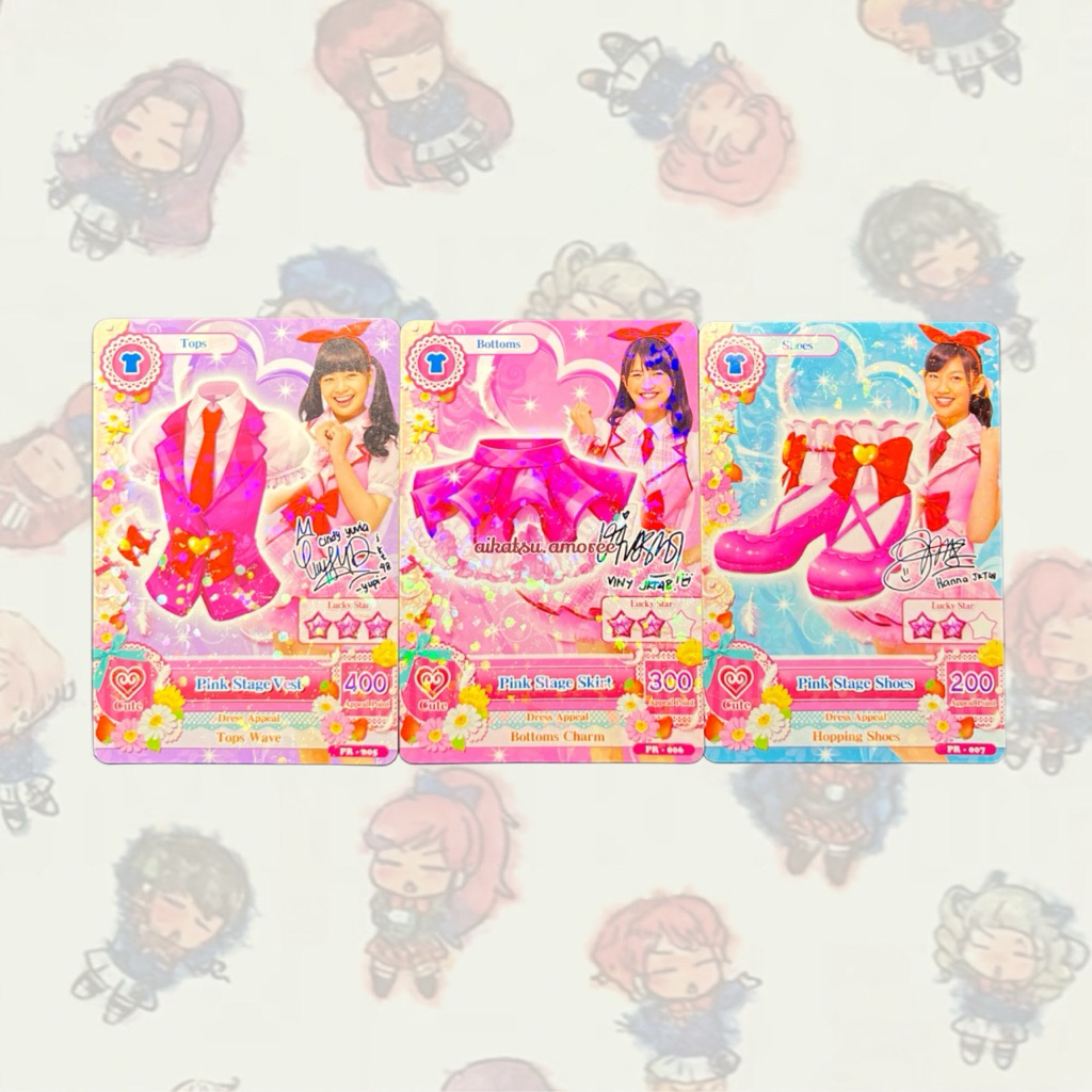 Aikatsu x JKT48 Sign Pink Stage Set Cindy Yuvia Vinny Hanna